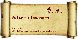 Valter Alexandra névjegykártya